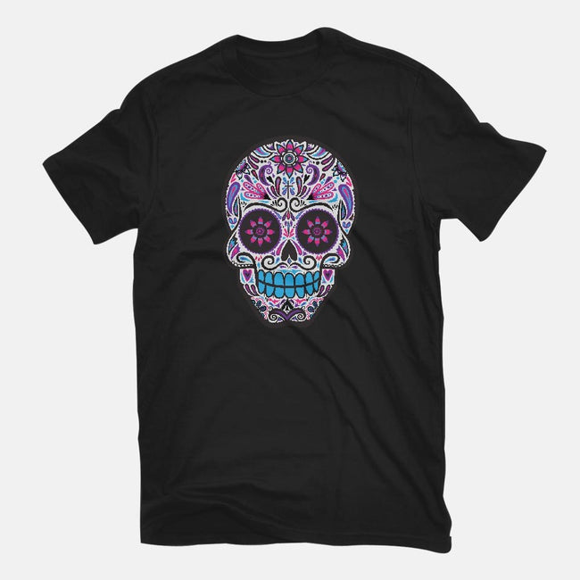 Neon Calavera-womens fitted tee-wotto