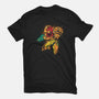 Splattered Bounty Hunter-womens fitted tee-DrMonekers