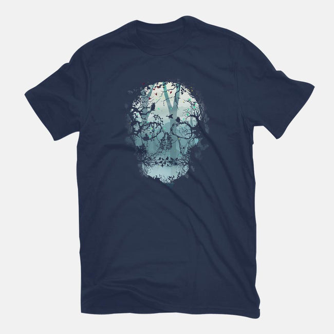 Dark Forest Skull-womens fitted tee-Sitchko Igor