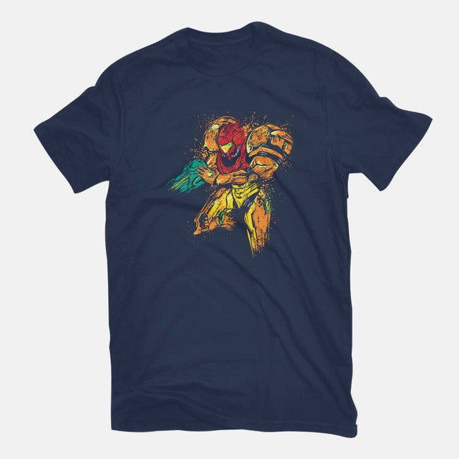 Splattered Bounty Hunter-womens fitted tee-DrMonekers