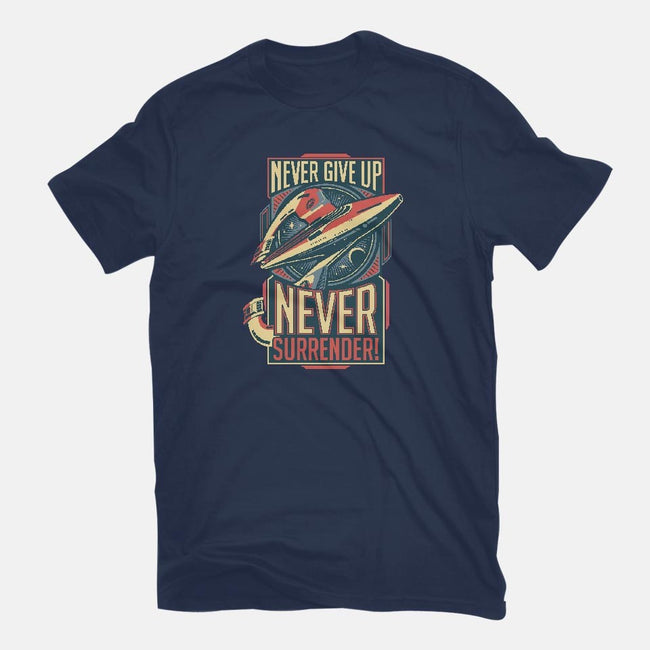 Never Surrender!-mens basic tee-DeepFriedArt