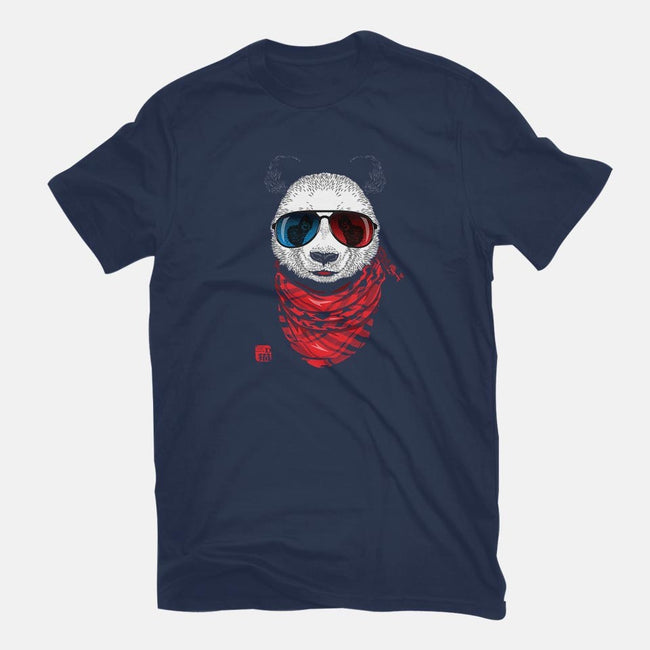 3D Panda-womens fitted tee-jun087