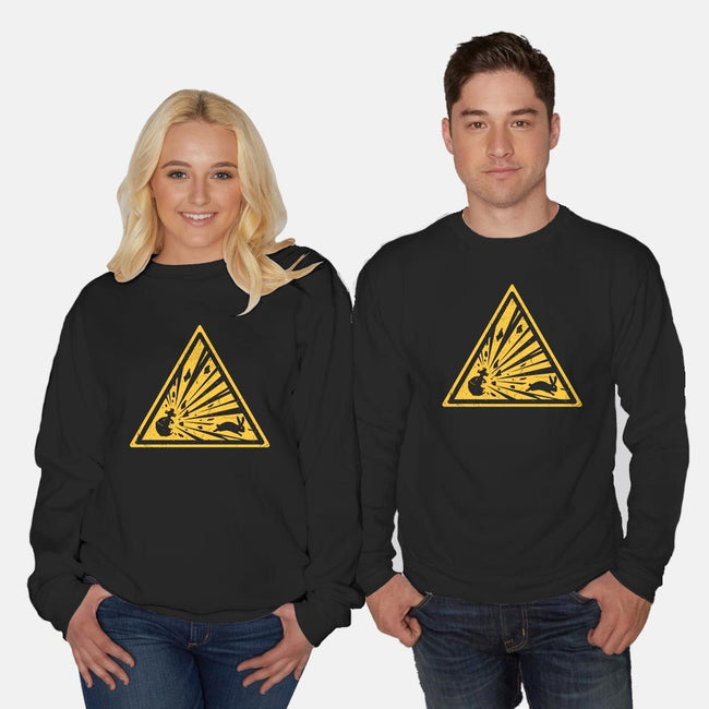 Danger on Three-unisex crew neck sweatshirt-Crumblin' Cookie