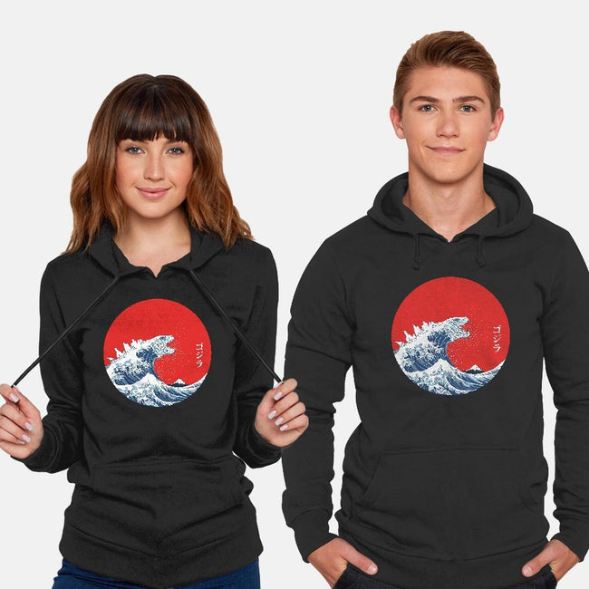 Hokusai Gojira-Variant-unisex pullover sweatshirt-Mdk7