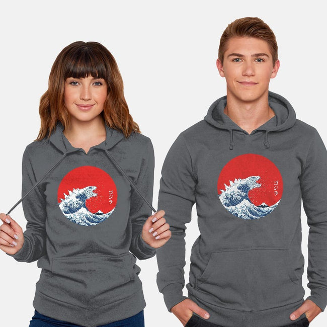 Hokusai Gojira-Variant-unisex pullover sweatshirt-Mdk7