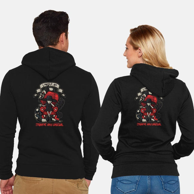Lydia the Strange-unisex zip-up sweatshirt-Letter_Q