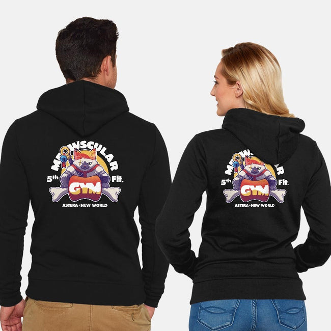 Meowscular Gym-unisex zip-up sweatshirt-KindaCreative