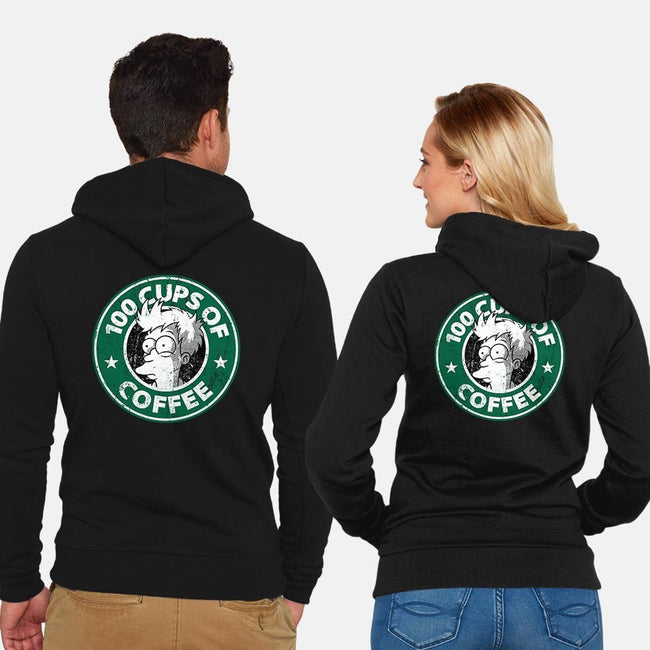 100 Cups of Coffee-unisex zip-up sweatshirt-Barbadifuoco