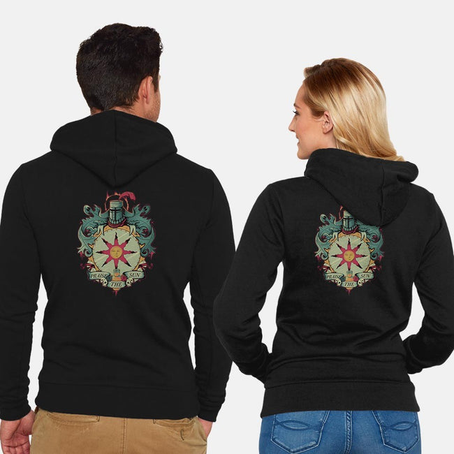 Crest of the Sun-unisex zip-up sweatshirt-Typhoonic