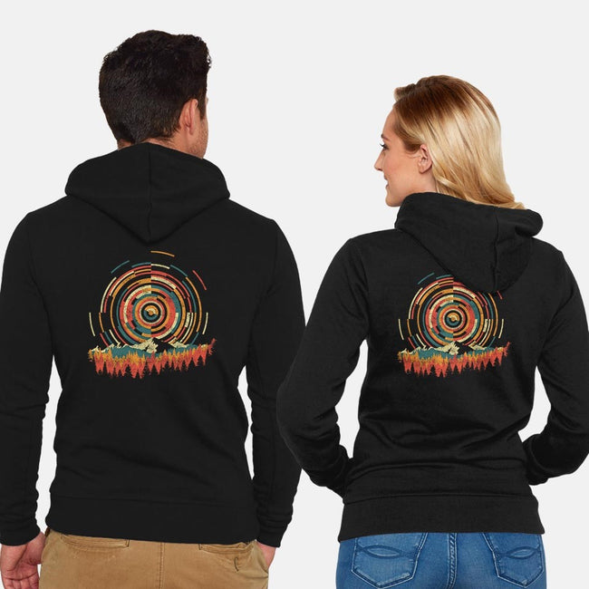 The Geometry of Sunrise-unisex zip-up sweatshirt-digsy