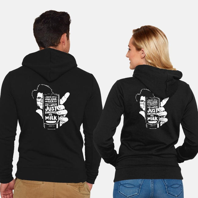 Drink Milk and Kick Ass-unisex zip-up sweatshirt-butcherbilly