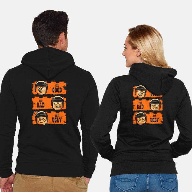 Good Cop, Bad Cop, Ugly Cop-unisex zip-up sweatshirt-BWdesigns