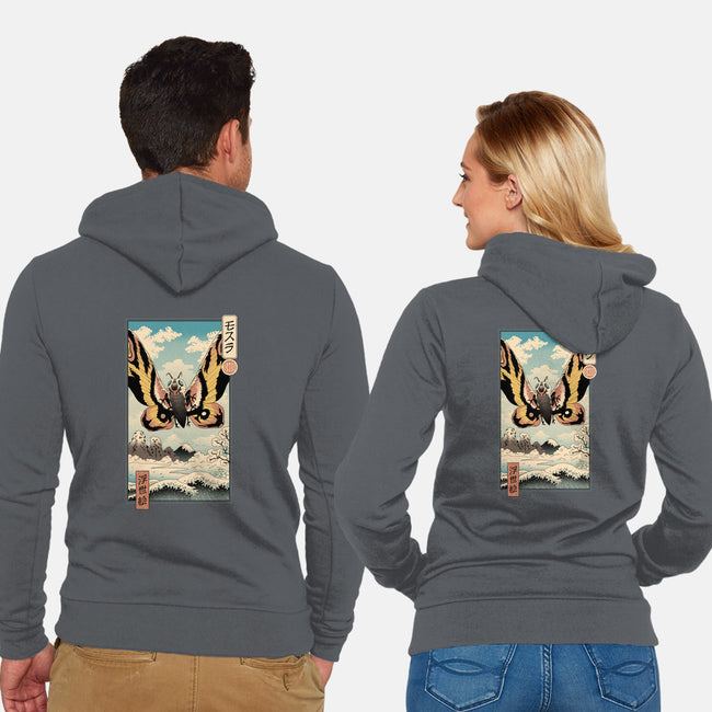 Ancient Moth Ukiyo-E-unisex zip-up sweatshirt-vp021