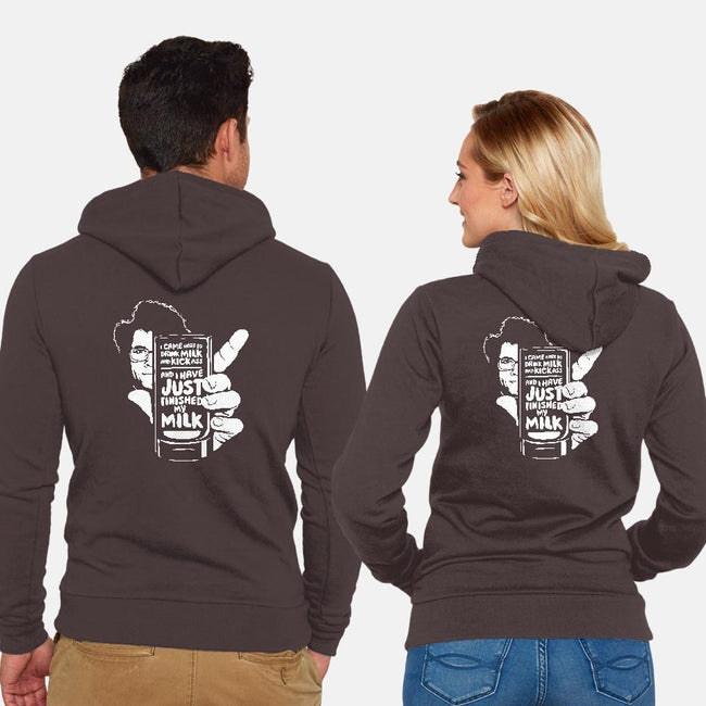 Drink Milk and Kick Ass-unisex zip-up sweatshirt-butcherbilly