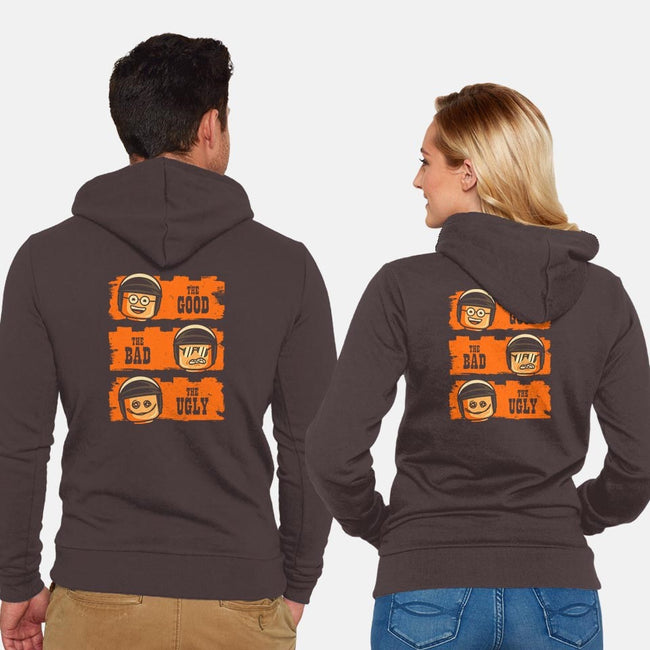 Good Cop, Bad Cop, Ugly Cop-unisex zip-up sweatshirt-BWdesigns