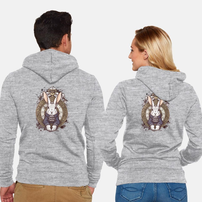 The White Rabbit-unisex zip-up sweatshirt-xMorfina
