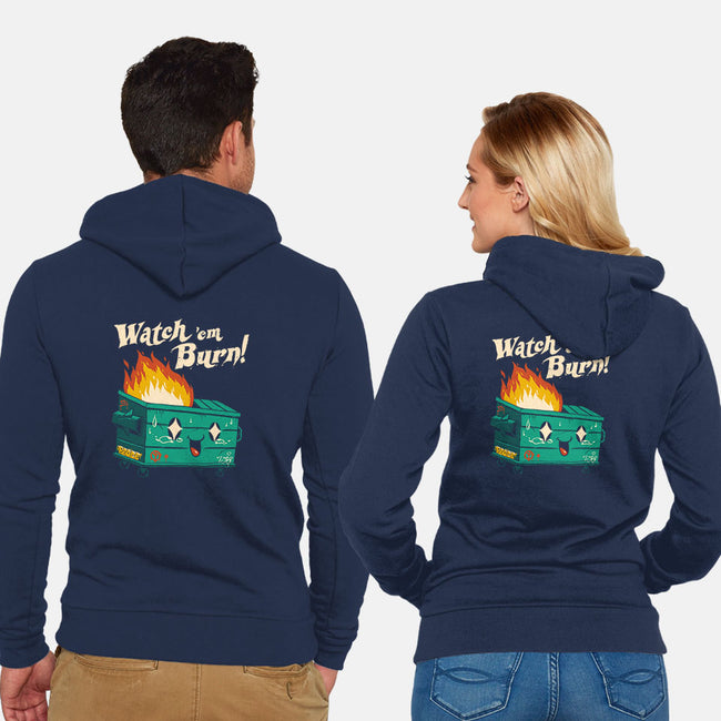 Watch Em Burn-unisex zip-up sweatshirt-vp021