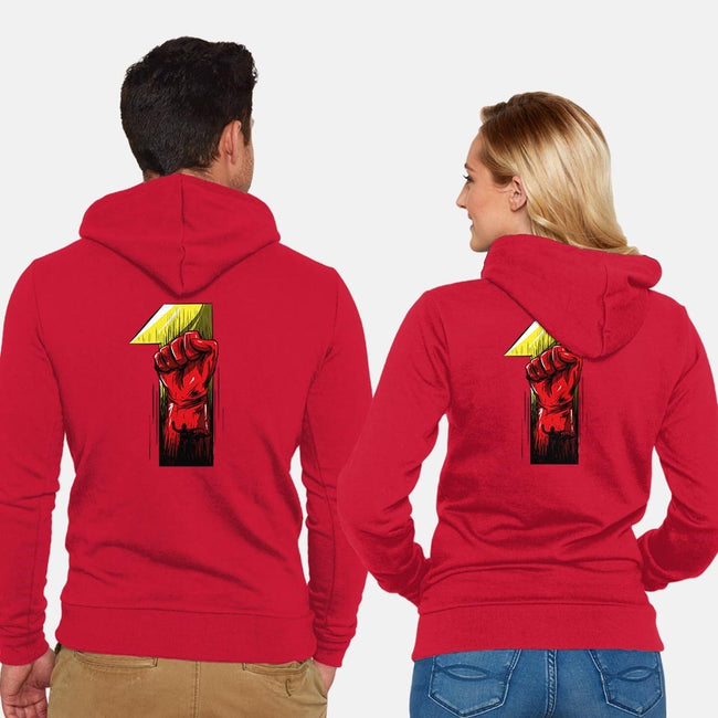 1 Punch!-unisex zip-up sweatshirt-Gil