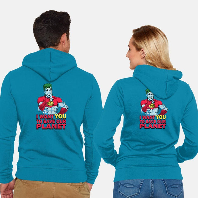 Planeteer Call-unisex zip-up sweatshirt-batang 9tees