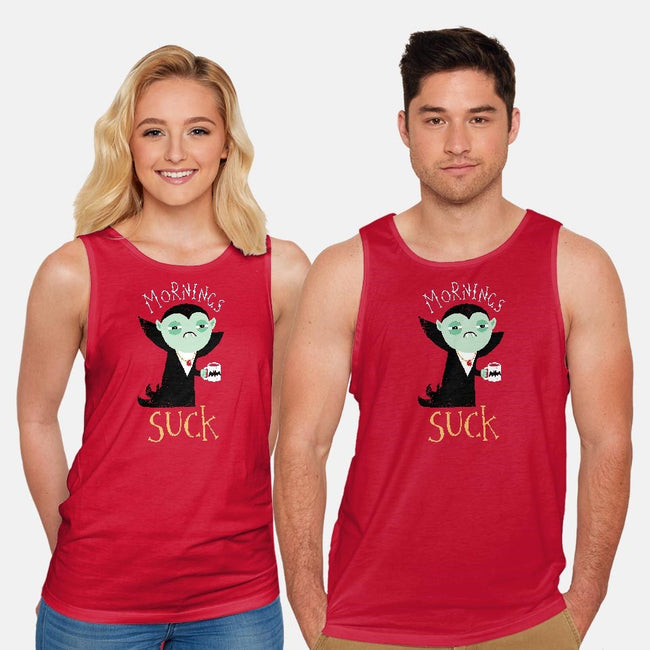 Mornings Suck-unisex basic tank-DinoMike