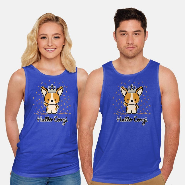 Hello Corgi-unisex basic tank-CorinnaSchlachter