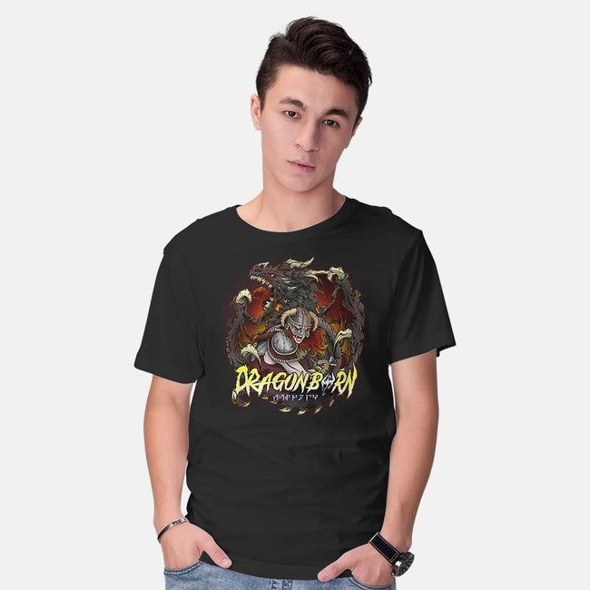I Am The Dragonborn-mens basic tee-Fearcheck