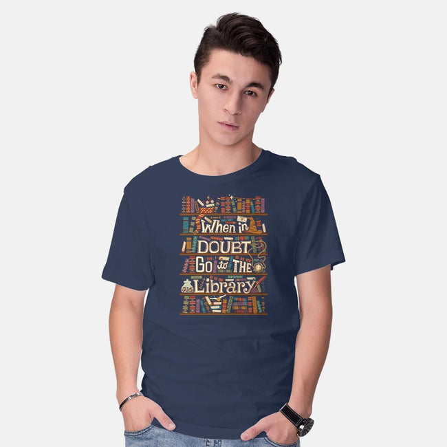 Go To The Library-mens basic tee-risarodil