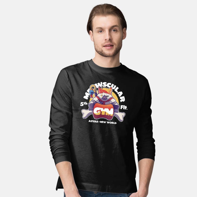 Meowscular Gym-mens long sleeved tee-KindaCreative
