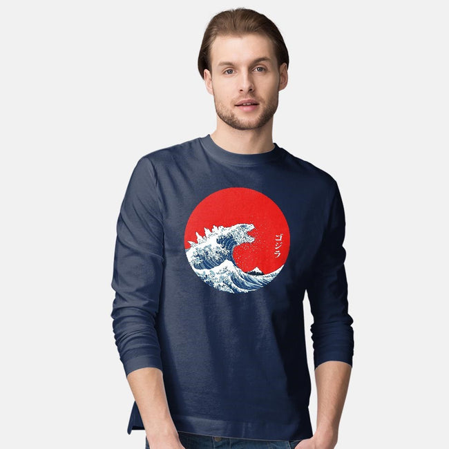 Hokusai Gojira-Variant-mens long sleeved tee-Mdk7