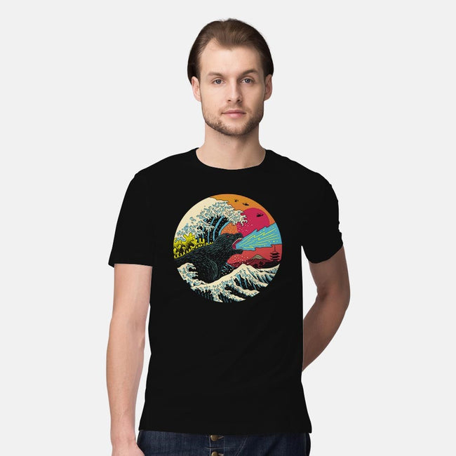 Retro Wave Kaiju-mens premium tee-vp021