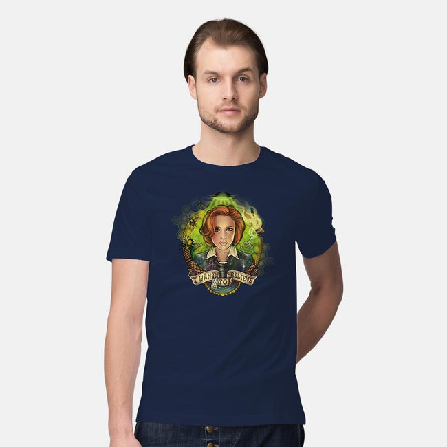 Portrait of a Skeptic-mens premium tee-MeganLara