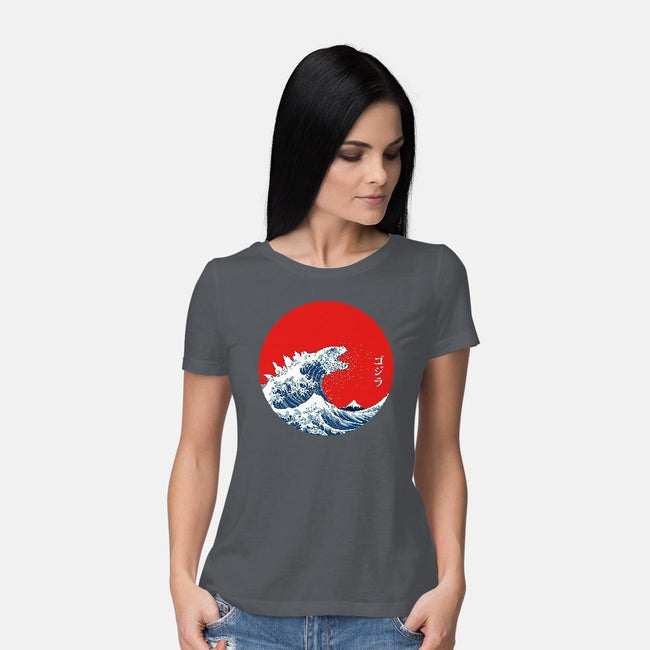 Hokusai Gojira-Variant-womens basic tee-Mdk7