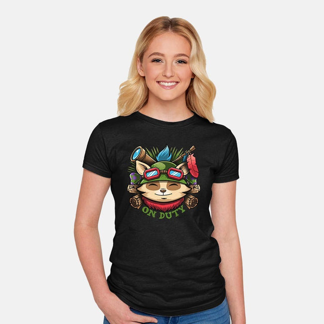 Teemo On Duty-womens fitted tee-Bamboota