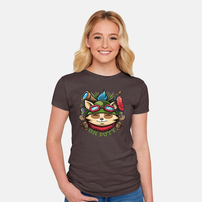 Teemo On Duty-womens fitted tee-Bamboota