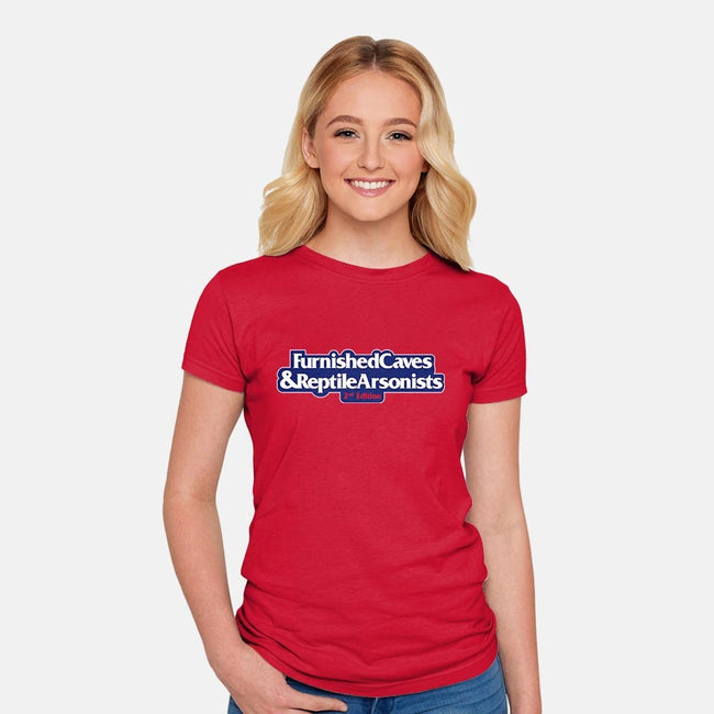 Furnished Caves & Reptile Arsonists-womens fitted tee-Azafran