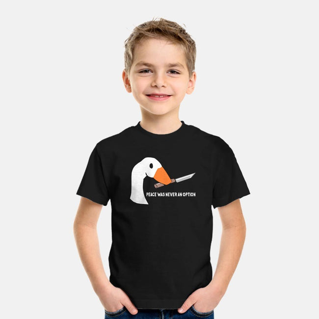 Peace Was Never an Option-youth basic tee-sarkasmtek
