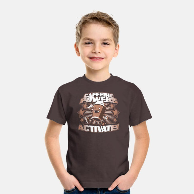 Caffeine Powers, Activate!-youth basic tee-Obvian