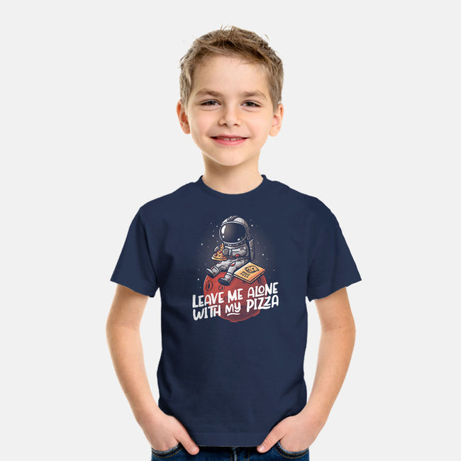 Leave Me Alone With My Pizza-youth basic tee-eduely