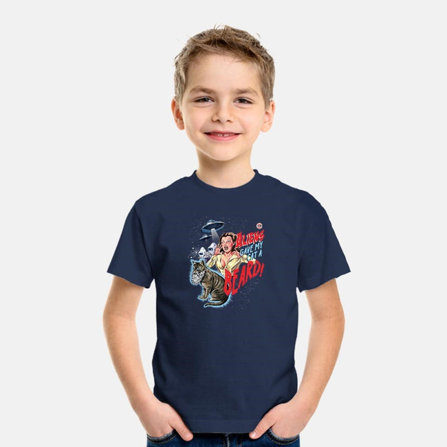 Aliens Gave My Cat a Beard-youth basic tee-Steven Rhodes